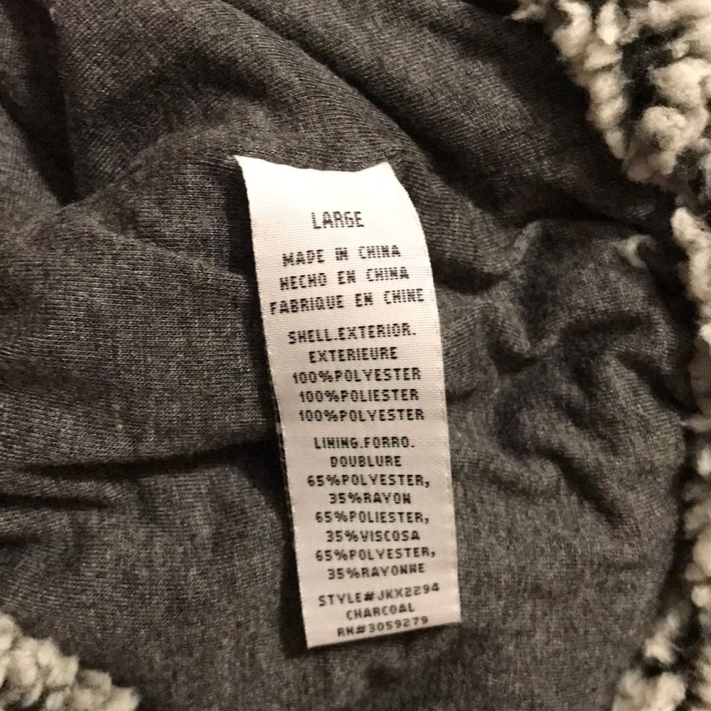 Thread supply sherpa wubby zip up jacket charcoal - Picture 6 of 6